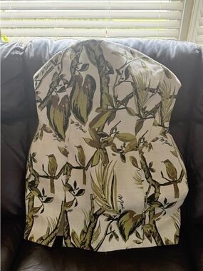 Strapless Mini Dress with Olive Botanical Print